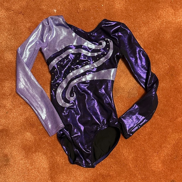 10 for $20 Purple and Black Shiny Leotard - Picture 1 of 1
